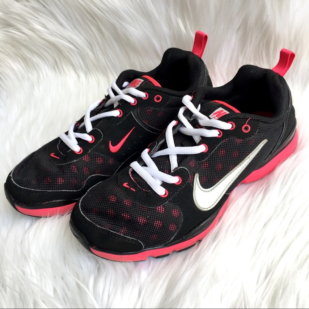 Nike Flex TR Black Pink Swoosh Athletic Sneakers